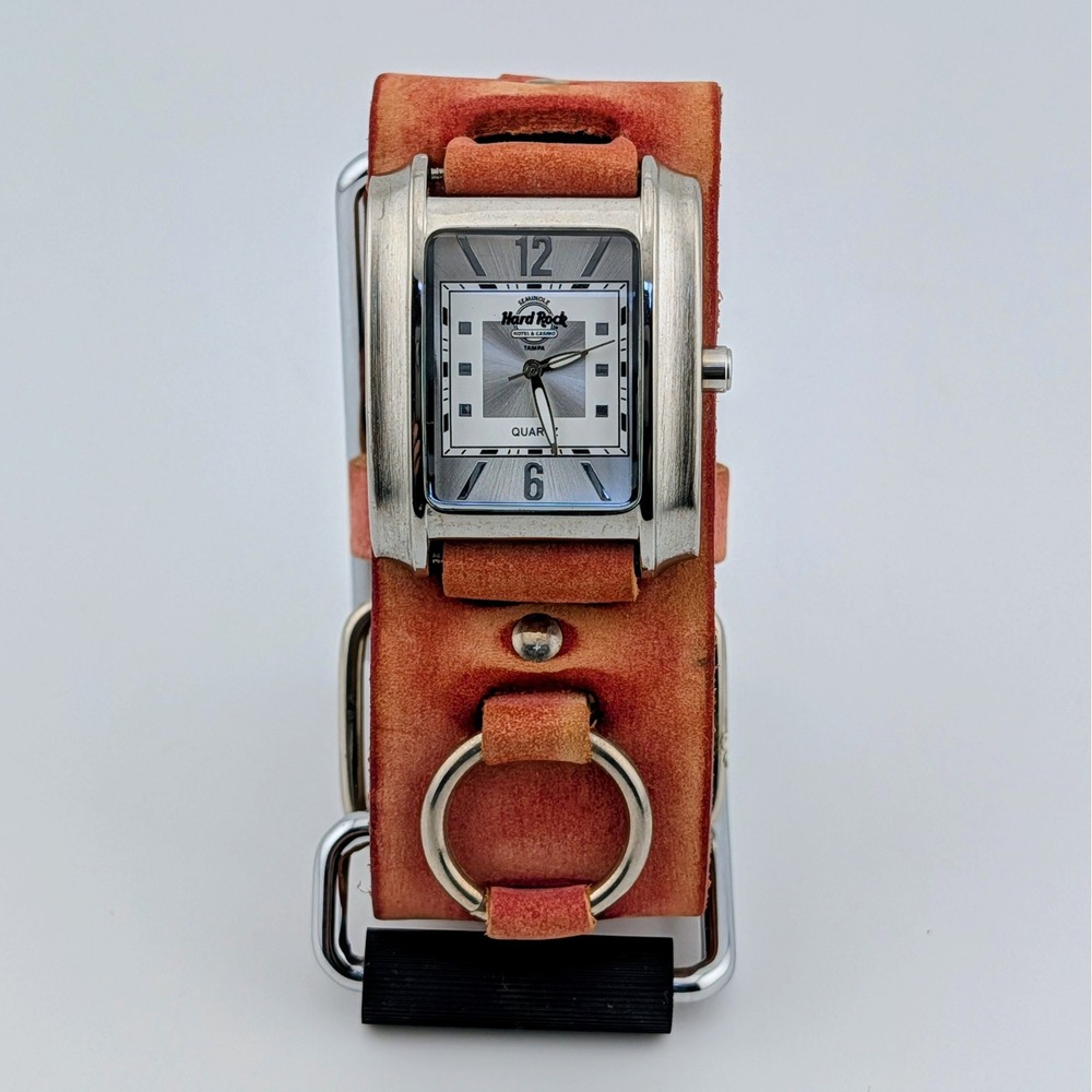 Seminole Hard Rock Tampa Cuff Watch Quartz Genuine Leather USA Unisex